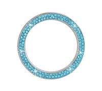 TKLGFEK Decoration Ring Diamond Rhinestone Car Decor One Click Start Button Engine Start Stop Switch Button Cover(Blue)