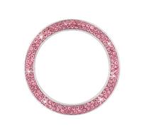 TKLGFEK Decoration Ring Diamond Rhinestone Car Decor One Click Start Button Engine Start Stop Switch Button Cover(Pink)