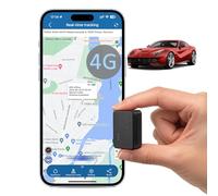TKMARS Mini Localizzatore GPS Auto Con SIM, Tempo Reale, Magnetico, 1500mAh, Allarme Movimento Per Auto Moto, Geo-Fence, Cronologia 6 Mesi, Abbonamento Necessario.