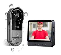 TKMARS Videocitofono senza Fili da Esterno 1080P Citofono senza Fili da Esterno Campanello HD Visione Notturna Citofono Grandangolare IP65 Impermeabile Videocitofono con Schermo 4,3P Batteria 1000mAh
