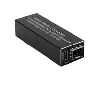 TKOWTB 1 RJ45 Ethernet 1 Slot Mini RPOE 1.25G Media Converter Modulo ricetrasmettitore 5V DC Type-C Input Fiber Switch con involucro