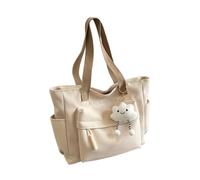 TKQBDBG Borsa A Tracolla Donna Spalla in Tela Multi-compartimento, Portatile Mano di Grande capacità con Incanto Peluche Carino per Le Uscite Giornaliere del Lavoro Scolastico