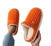 TKQBDBG Pantofole Cotone Unisex Zapatillas De Mula Peluche con Costillas Unisex, Invierno Cálido Deslizante Plano La Casa para Los Hombres Y Las Mujeres