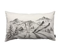 TKS MITLAN Federa per cuscino, stile rustico, decorativo, panorama delle montagne in inverno, in poliestere, 30,5 x 50,8 cm, antimacchia, chiusura con cerniera, per feste