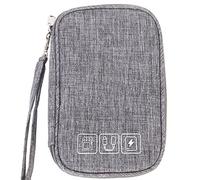 TKSDWBLTY 1 borsa organizer portatile per cavi, piccola custodia per cavi elettronici, accessori elettronici, borsa organizer da viaggio digitale per scheda di ricarica per power bank, grigio