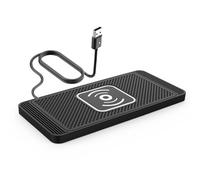TKSE Caricabatterie da auto wireless veloce da 15 W, tappetino in silicone antiscivolo con porta di tipo C, 4 modalità di ricarica per iPhoneSamsung, include cavo da 0,3 m (USB 30 cm)