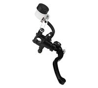 TKSE Leva frizione principale cilindro freno idraulico rotondo universale per moto Qualità premium per la maggior parte dei motocicli 22 mm Nero Bianco (pompa in alto a destra)