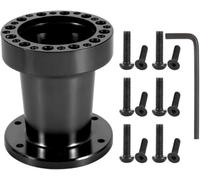 TKSE Mozzo volante per auto, kit adattatore mozzo volante distanziale in alluminio mozzo volante universale da 3 pollici(Nero)