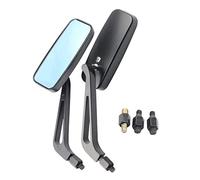 TKSE Specchietto Retrovisore Moto, 2 Pezzi Specchietto Retrovisore Moto Specchio Manubrio Universale Rettangolare in Lega di Alluminio Compatibile con Honda Fury Grom Ruckus Kawasaki Yamaha Suzuki