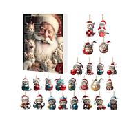 Tktouci Calendario 'Avvento 2025 - Conto Alla Rovescia Per Natale Con 24 Adesivi Acrilici 2D A Forma Di Gatto | Decorazioni Natalizie Per Bambine Ragazze Donne Amiche Figlia Sorella Bambini