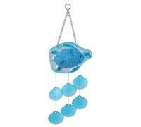 Tktouci Campanelli da esterno | Scacciaspiriti da esterni in vetro colorato, decorazione per patio a forma di stella marina, tartaruga, decorazione da cortile, ornamenti per finestre, portici, interni