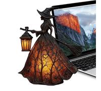 Tktouci Decorazioni per Halloween Streghe,Segnali Artigianali in Resina per Tavoli - Luce Antiscivolo a Forma di Strega per Libreria, Soggiorno, Centrotavola, Interni