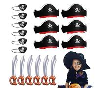 Tktouci Forniture per cosplay per feste per bambini pirata - Kit per feste cosplay di Halloween per pirati | Spade gonfiabili con sull'occhio del pirata di Halloween per la festa di