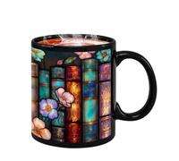 Tktouci Libreria - 330 ml, Creativo per Caffè e Bevande - in Ceramica con Manico | per Donna Uomo Lettore Bibliotecario Cucina Bar