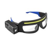 Tktouci Occhiali Di Sicurezza Con Luci - Occhiali Da Bici - Protezione Antiappannamento con Luce Type-C per Uomo Donna Cantiere Moto Polvere Sole Notte Camminata