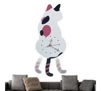 Tktouci Orologio Da Parete - Orologio A Forma Di Gatto In Acrilico Con Coda Oscillante - Decorazione d'Arte per Casa Hotel Ristorante Appartamento Cucina Spazi Vivibili