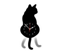 Tktouci Orologio Da Parete Per Camera Da Letto - Orologio A Forma Di Gatto In Acrilico Con Coda Oscillante - Decorazione d'Arte per Casa Hotel Ristorante Appartamento Cucina Spazi Vivibili
