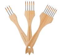 Tktouci Pennello A Rastrello Per La Pittura | 3 Pezzi per Texture con Setole in Nylon e Lana per Pittura a Olio | Texture Pennello A Rastrello - Per Adulti Per A Olio E Artigianato Ceramica