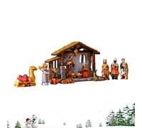 Tktouci Presepe Natale | Scena Natività Presepio Religioso - Mini Figure Decorazioni Natalizie Casa per Ufficio Giardino Mensola Camera Esterno Soggiorno Scuola Tavolo