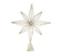 Tktouci Puntale per albero di Natale a forma di stella illuminata, decorazione per albero di Natale