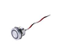 TKUONE Interruttore touch piezoelettrico in metallo illuminato a LED ad anello momentaneo IP68 da 12/16/19/22/25/30 mm 3V5V12V24V110V220V