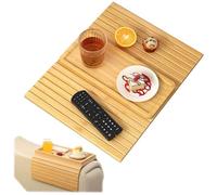 Tkxjry 45.7x33.5cm Vassoio da Braccio Divano in bambù,Vassoio da Bracciolo Divano,Tavolino da Braccio per Divano,Universal Couch Tray,per Snack, cellulari, Controller, Tazze, Flessibile e Pieghevole