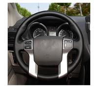 Tkxvcejv for Toyota for Land for Cruiser for Prado 2010 4.0L Automatic TX Customized Car Steering Wheel Cover Hand Suture Leather Non-Slip Coprivolante Auto(Nero)