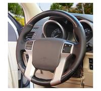 Tkxvcejv for Toyota for Land for Cruiser for Prado 2010 4.0L Automatic TX Customized Car Steering Wheel Cover Hand Suture Leather Non-Slip Coprivolante Auto(Black Carbon Style)