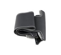 Tkxvcejv per Fiat per Bravo per Doblo per Grande per Punto per Linea per Qubo Treccia A Mano Coprivolante per Auto Protezione Rivestimento in Pelle Traforata Coprivolante Auto(Black-White Line)