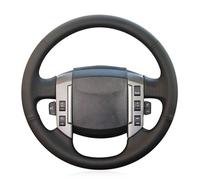 Tkxvcejv per Land per Rover Discovery 3 2004 2005 2006 2007 2008 2009 Coprivolante per Auto Cucito A Mano in Pelle Artificiale Coprivolante Auto(Black Thread)