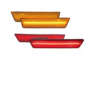 Tkxvcejv Posteriore Paraurti Fendinebbia Per Dodge Per Challenger 08-14 Luci Posizione Laterali A LED Doppia Anteriori Ambra Posteriori Rosse Riflettore Parafango Laterale(4pc Front Rearr)