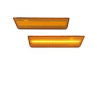Tkxvcejv Posteriore Paraurti Fendinebbia Per Dodge Per Challenger 08-14 Luci Posizione Laterali A LED Doppia Anteriori Ambra Posteriori Rosse Riflettore Parafango Laterale(2xFront Amber Lens)
