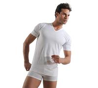TL 6 Magliette Intime in Puro Cotone Filo di Scozia morbide Modello Collo a V. Prodotto Italiano. Taglia Quarta 48 Colore Nero