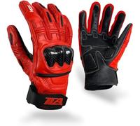 TLA NOX Guanti moto pelle, protezioni nocche, omologati CE, polsino corto, 2XS-5XL uomo, donna. Guanto da moto, scooter, touchscreen, estivi, traspiranti, alta protezione all'impatto (Rosso, 4XL)