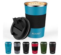 Tlater Tazza da viaggio isolata da 380 ml con coperchi a tenuta stagna, tazza da viaggio per caffè, tazza da caffè a doppia parete in acciaio inox, per bevande calde e fredde, caffè, acqua e tè