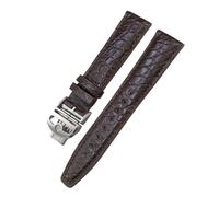 TLCBAZCF Cinturino for orologio in coccodrillo 20mm 21mm 22mm compatibile con cinturino in alligatore IWC Pilot Mark portoghese Portofino nero blu marrone(Brown Fold Style 1,22mm)