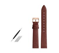 TLCBAZCF Cinturino for orologio in pelle con motivo lucertola da 14, 16, 18, 20 mm, cinturino for orologio da donna, sottile, braccialetto con ciondolo, colore rosso(Brown rose pin,18mm)