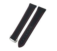TLCBAZCF Cinturino for orologio in tela di nylon compatibile con Omega Seamaster AT150/Speedmaster/Planet Ocean 19-21 mm cinturino in tessuto blu(Black Red Round,19mm)