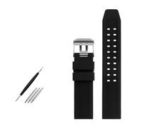 TLCBAZCF Cinturino in gomma for orologio da 22 mm, 23 mm, compatibile con cinturino sportivo Luminox, fibbia in gel di silice, compatibile con cintura da uomo, nero(Black silver buckle,23mm)