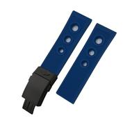 TLCBAZCF Cinturino in gomma siliconica da 20 mm, 21 mm, 22 mm, 23 mm, 24 mm compatibile con il cinturino for orologio Breitling Avenger Heritage Superocean(Blue-Black Style 2,21mm)