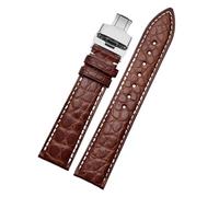 TLCBAZCF Cinturino in pelle compatibile con Longines/compatibile con Tissot/compatibile con cinturino classico unisex Seagull da 16-20 mm(White Black,19mm-width)