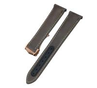 TLCBAZCF Cinturino in pelle curva da 19 mm, 20 mm e 21 mm compatibile con Omega Seamaster 300 Planet Ocean AT150 Speedmaster Moon Watch.(Brown-Rose Pointed,21mm)
