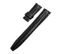 TLCBAZCF Cinturino in pelle di vacchetta intrecciata da 20 mm, 21 mm e 22 mm compatibile con l'orologio IWC Portugieser Big Pilot's, cinturino in pelle con estremità curva TOP(Black,20mm)