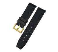 TLCBAZCF Cinturino in silicone e gomma naturale da 22 mm e 23 mm compatibile con il cinturino morbido for orologio Tudor Black Bay Bronze GMT Pelagos(Black-Golden,22mm)