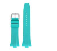 TLCBAZCF Compatibile con cinturino for orologio in caucciù fluorurato FKM da 9 mm Compatibile con la collezione Citizen TSUYOSA NJ0150 NJ0151ME Cinturini in silicone Uomo Donna Bracciale(Cyan)