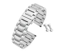 TLCBAZCF Compatibile con Longines Cinturino for orologio Master Crescent in acciaio inossidabile argento nero Cinturino for orologio 15 mm 19 mm 20 mm(Steel,L2.893 (21mm))