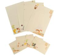 TLDBATICE 36 pezzi di carta da lettere con gatti, set di carta da lettere con buste, set per scrivere con carta da lettere rigata, 4 design di fogli di carta kawaii carini con 24 fogli e 12 buste per