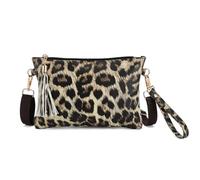 TLDBATICE Borsa Leopardata, Trousse da Donna, Piccola Trousse da Trucco da Borsa, Piccolo Organizer Impermeabile con Tracolla Regolabile, Bracciale, Borsa Leo per Cosmetici