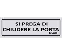 TLDSHOP® - Cartelli segnaletica adesivi - Etichetta adesiva 150x50mm: si prega di chiudere la porta grazie