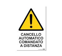 TLDSHOP® - Cartello Segnaletico - CANCELLO AUTOMATICO COMANDO A DISTANZA - 20x30cm - Materiale: Alluminio 3mm(DiBOND) - Quantità: Pz (3)
